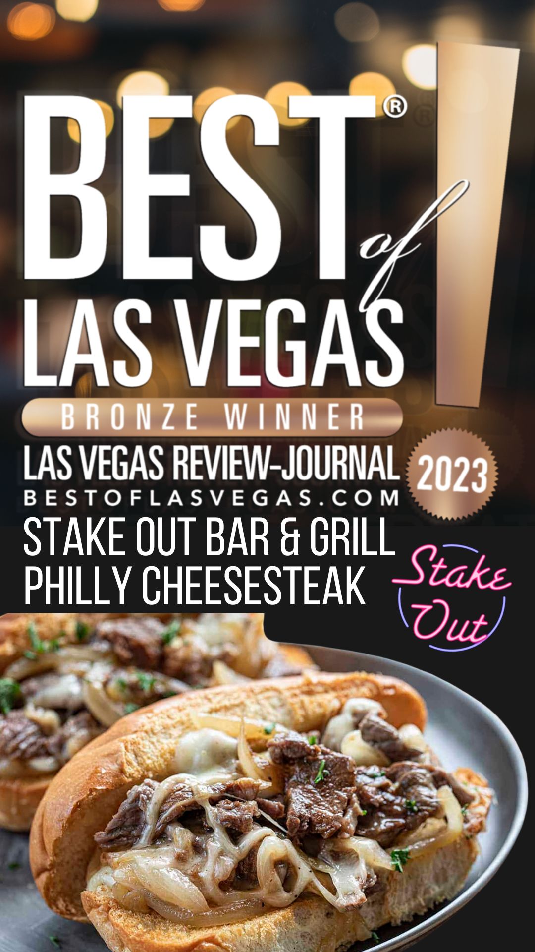 Stake Out Philly cheesesteak